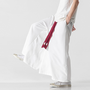 汉元素古装宋裤男休闲坠感直筒裤中国风男装冰丝休闲长裤汉服裙裤