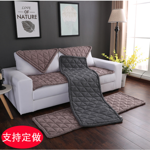 新款加厚韩国四季纯棉布艺绗缝沙发垫单双人三人客厅小沙发坐垫子