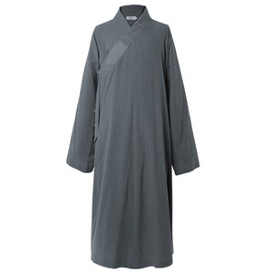 春秋僧服长褂亚麻大褂男女款和尚衣服出家师父夏季僧袍中褂伽蓝褂