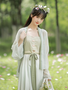 汉服女古风超仙气宋制对襟短衫吊带抹胸裙原创改良汉元素夏季薄款