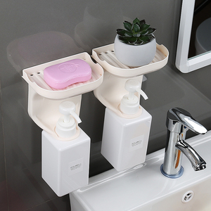 洗漱台免打孔沐浴洗发水挂架置物架卫生间挂墙洗手液瓶架子收纳架