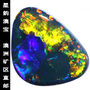 澳洲澳宝闪电岭天然高亮黑欧泊吊坠绿祖母珠宝奇石蛋白石裸石