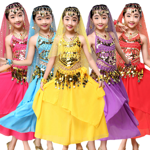 六一儿童印度舞演出服女童肚皮舞裙子幼儿园新疆民族舞蹈表演服装