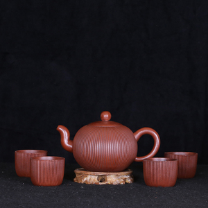 台湾回流紫砂名家老茶壶顾景舟早期全手工制108囊一粒珠筋纹套壶