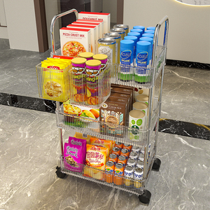零食置物架小推车可移动高颜值亚克力客厅饮料零食收纳盒神器架子