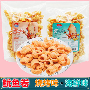 网红鱿鱼卷300g*2袋加力加哈里哈里佳力佳虾味条80后膨化零食包邮