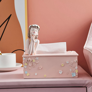 创意少女纸巾盒女孩公主卧室床头柜茶几餐巾抽纸盒玄关钥匙收纳盒