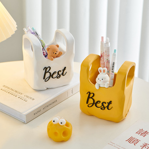 创意可爱兔子笔筒儿童办公室桌面摆件装饰教师节实用礼物2024新款