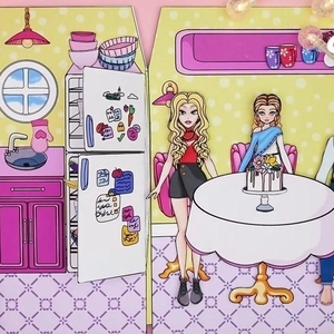 换装纸娃娃益智小房子温馨的一家diy手工制作半成品解压游戏书