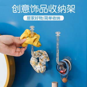 发箍发圈收纳架免打孔壁挂式首饰发带头绳饰品展示架整理创意挂钩