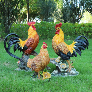 庭院仿真大公鸡摆件户外花园草坪别墅树脂动物雕塑造景母鸡装饰品
