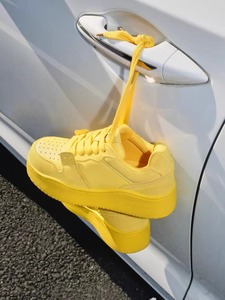 AMOROUS GARCE 板鞋女2024夏季新款黄色厚底透气休闲学院风运动鞋
