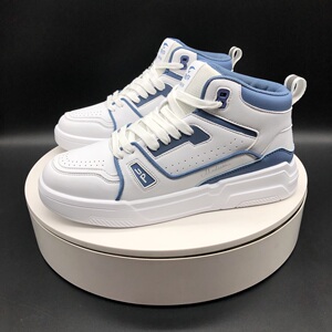 茂达运动鞋男2023春秋新款高帮小白鞋轻便软底时尚板鞋圆头百搭潮