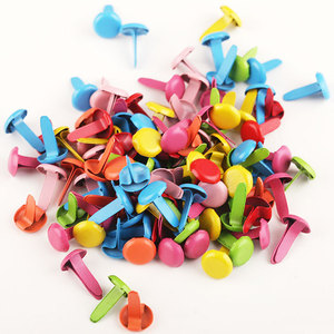 彩色金银二脚钉两脚钉双分脚羊角钉diy儿童创意手工制作装订材料