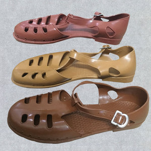 包邮解放鞋户外夏季男女透气塑料耐磨怀旧包头防滑复古老式军凉鞋