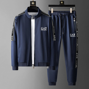 香港高端品牌利登阿玛尼加绒加厚休闲运动套装男士潮流纯棉两件套