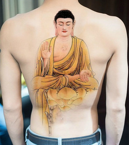 大日如来佛祖满背大图纹身贴防水男持久佛教如来神掌仿真逼真刺青