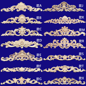 欧式雕花装饰天然贴花实木门头长花门楣背景墙木花东阳木雕门心花