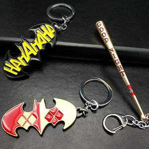 DC自杀小队钥匙扣棒球棍小丑女哈莉蝙蝠侠Batman字母钥匙扣链挂件
