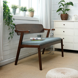 实木扶手靠背椅北欧长椅长凳现代简约沙发椅阳台休闲椅餐椅换鞋凳