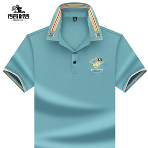 下单自动打折【正品保罗】夏季新款商务休闲修身翻领polo衫t恤