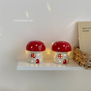 "蘑菇小夜灯"少女心卧室装饰小摆件氛围感小礼物创意陶瓷灯可爱
