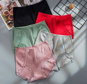 内裤女胖mm大码200斤高腰纯棉舒适性感蕾丝边收腹提臀三角底裤头