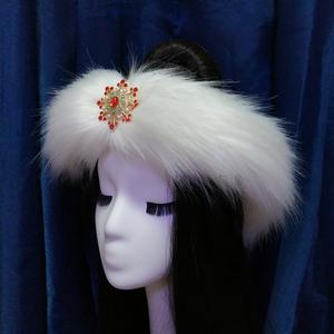 【北冥有鱼】明制卧兔儿抹额仿狐狸毛毛汉服头饰保暖冬季昭君原创