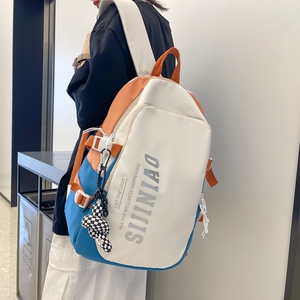 ins风书包女大容量撞色