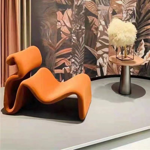 北欧设计师家具玻璃钢抽象异形线条S形椅现代简约客厅懒人沙发椅