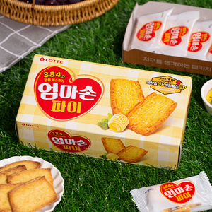乐天妈妈手派韩国进口蜂蜜黄油味千层酥奶香酥脆饼干小吃休闲零食