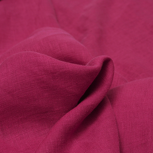 亚麻布料砂洗麻料民族风纯麻服装连衣裙裤子衬衫外套面料(玫红)