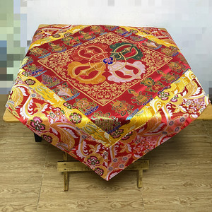 藏式桌布民族风装饰八吉祥十字金刚杵供桌台布艺
