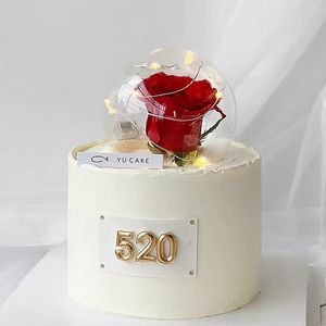 网红告白透明玻璃球罩蛋糕装饰摆件透明水晶圆球烘焙生日甜品插件
