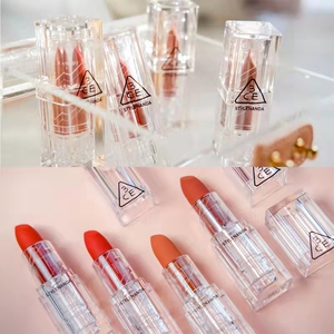 韩国3ce透明口红不脱土橘栗子枣泥豆沙草莓奶桃裸米玫瑰胡萝卜色