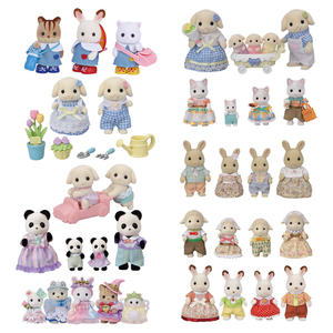 日本森贝儿家族娃娃家族玩偶套装儿童巧克力兔公仔玩具女孩礼物