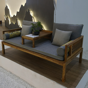 新中式罗汉床古典禅意实木沙发榻 现代简约中式售楼处客厅家具