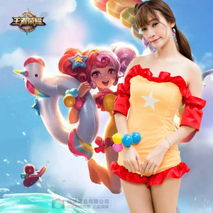 王者荣耀cos服 小乔独角兽假日连体泳衣死库水 限时优惠低价出售