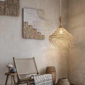 侘寂藤编吊灯民宿卧室茶室客栈日式复古禅意氛围个性创意造型灯饰