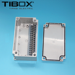 TIBOX工控盒电缆接线盒100*180*75mm 15P-S 塑料带端子电源分线盒