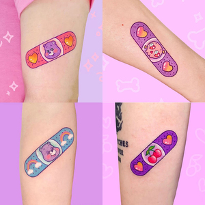14张趣味创可贴 遮疤可爱软萌ok绷卡通图案纹身贴纸潮女持久防水