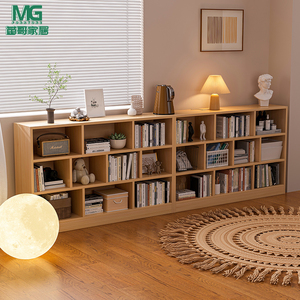 久沐森家居旗舰店天猫实木日系书架卧室小型落地矮书柜靠墙学生简易