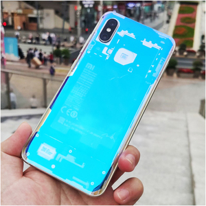 适用小米8ud后盖改探索透明蓝光手机玻璃外壳背盖替换原机电池盖