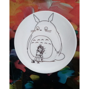 卡通装饰盘diy数字油画陶瓷盘手绘礼物填色油彩成人儿童涂色摆件