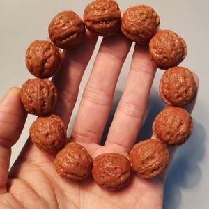 野生文玩京八棱矮桩小核桃手串秋子精品小狮子头手把件