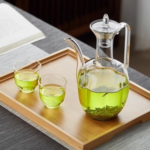 仿宋玻璃茶壶绿茶专用泡茶器耐高温水壶家用酒壶手执壶茶具