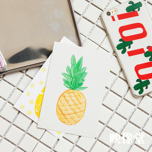 ins风日韩风卡片摄影道具手机饰品拍照道具黄色菠萝