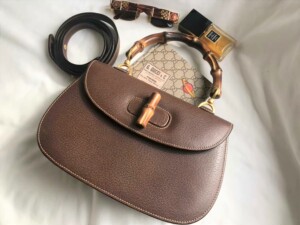 （现货）日本中古vintage Gucci经典 竹节荔枝皮手提斜挎包 复古