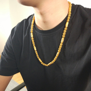 王铁锤金包银新款9999黄金项链男实心龙骨链霸气显粗金店同款送礼