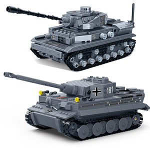 古迪积木德国虎式重型坦克四号装甲车武装突击炮军事拼装儿童玩具
